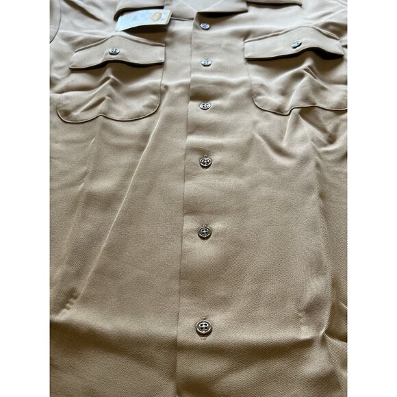 Vintage USN US Navy Creighton Official Uniform‎ Khaki Military Shirt Size L NWT - Picture 10 of 11
